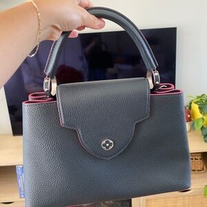 Auth Louis Vuitton Taurillon Capucines PM Women's Handbag,Shoulder Bag